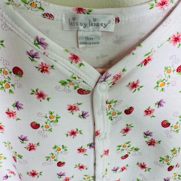 Kissy Kissy Floral Print Footie Size 9M - Picture 2 of 4